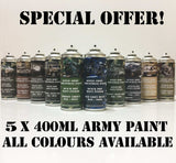 5 x Kings Army Military Spray Paint Matt Finish Save £££ 5 x Kings Army Military Spray Paint Matt Finish Save £££ - monster-colors