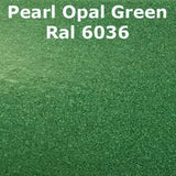 Monstercolors™ Pearl Metallic PVC Spray Paint – 400ml Color swatch of Monstercolors™ pearl metallic PVC spray paint in Pearl Opal Green 6036