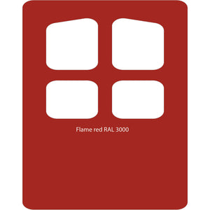 Image Title Color swatch of Monstercolors™ spray paint in Flame Red RAL 3000