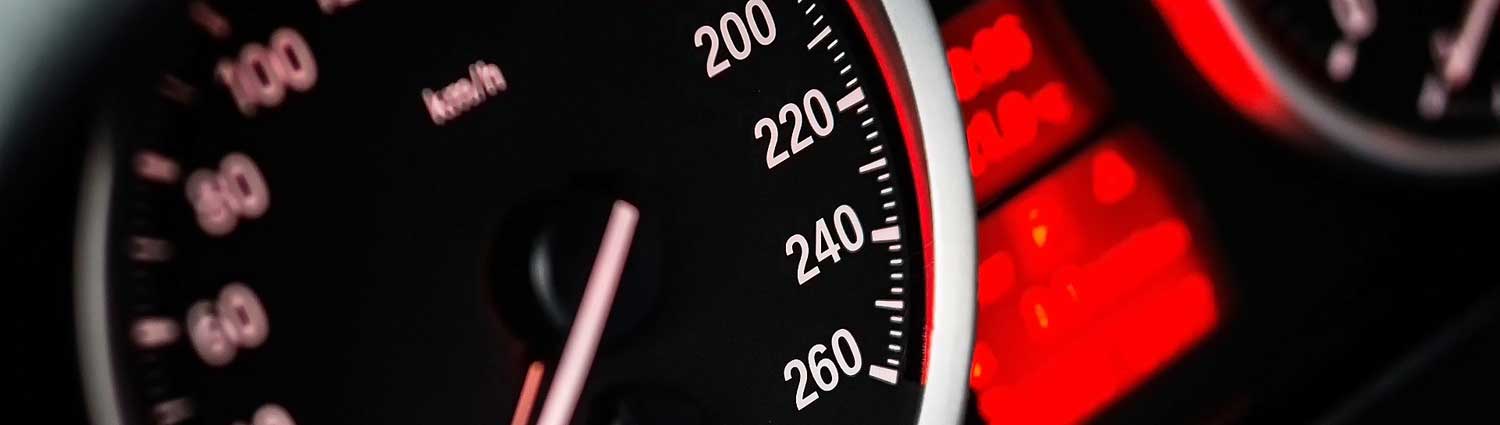 Close-up of speedometer and dashboard lights – Monstercolors™ automotive spray paint for performance, detailing, and resprays