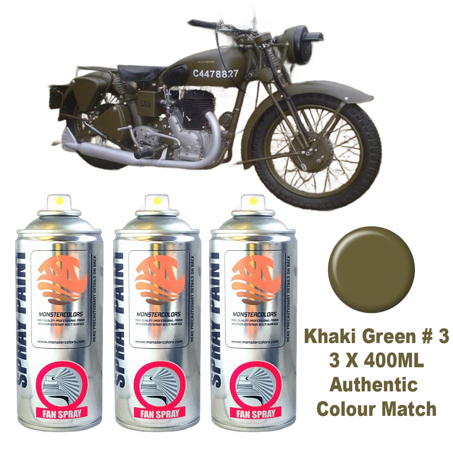 3 Pack Military Spray Paint Monstercolors