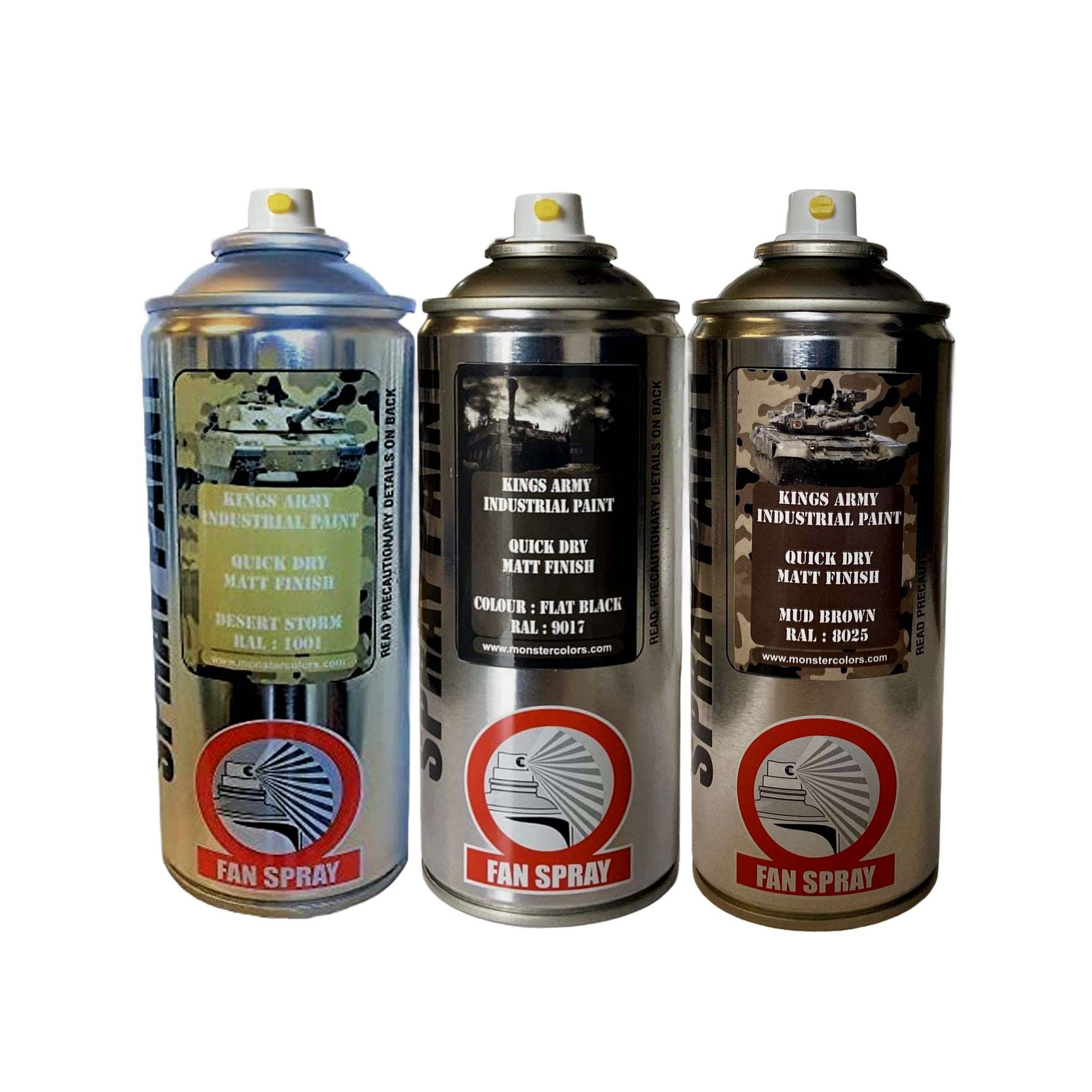 Desert Camo Desert Flat Black Mud Brown Military Spray Paint Monstercolors