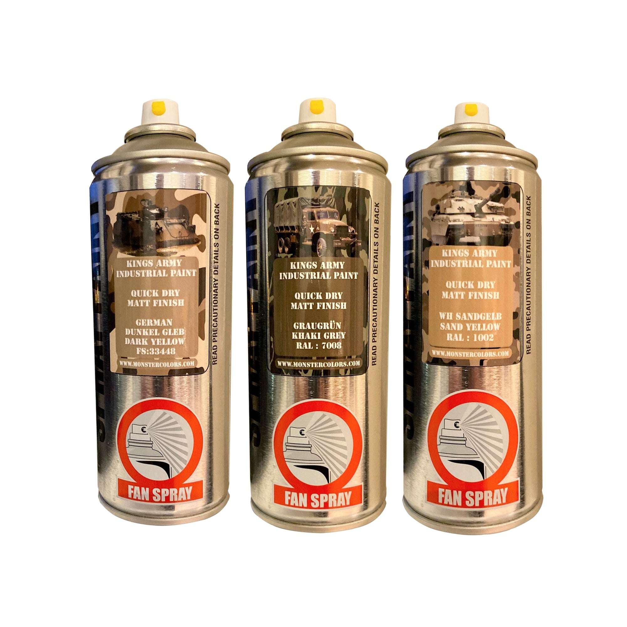 German Desert Dunkelgelb Graugrun Sandgelb Military Spray Paint Monstercolors