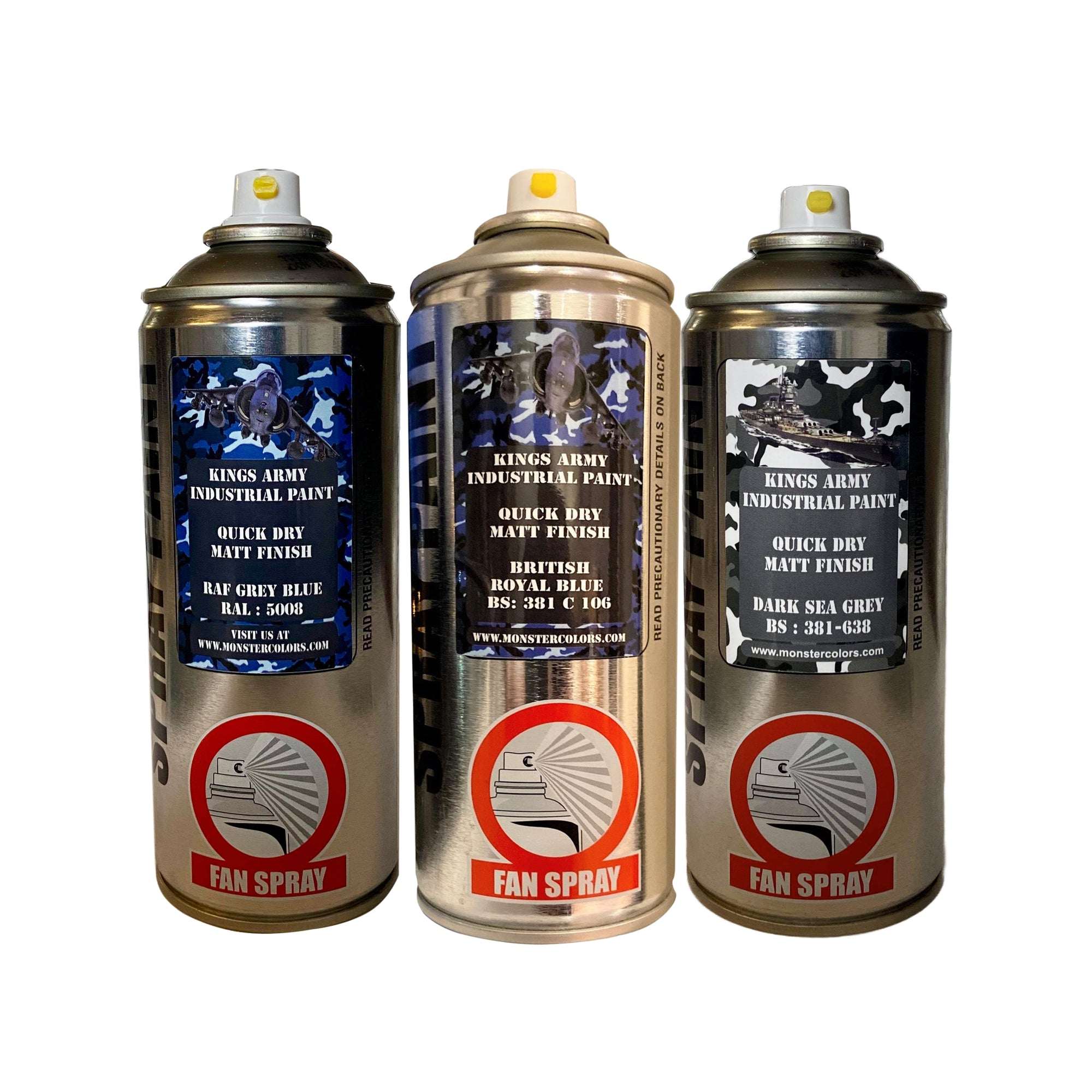 British Navy RAF Royal Blue Dk Sea Grey Military Spray Paint Monstercolors