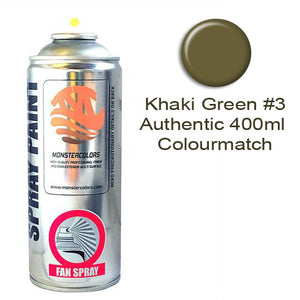 Kings Army Khaki Green No.3 Spray Paint - WWII British Military Matte Finish UK - Monstercolors 