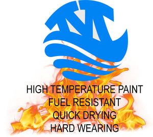 Monstercolors™ High Temp Spray Paint – Gloss Olympic blue, 400ml, heat resistant to 180°C for metal, engines, calipers, radiators