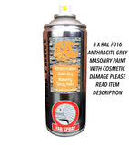 3 x Masonry 7016 Anthracite Grey 400ml aerosols