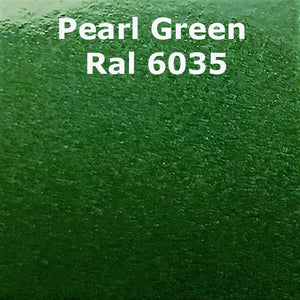 Color swatch of Monstercolors™ pearl metallic PVC spray paint in Pearl Green 6035