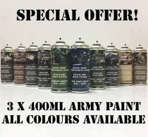 3 x Kings Army Military Spray Paint Matt Finish Save £££ - monster-colors