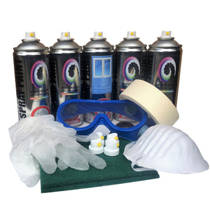 PVC Spray Paint 5 Pack Gloss Finish, 4 x PVC, 1x Prep Clean, Goggles & More - monster-colors